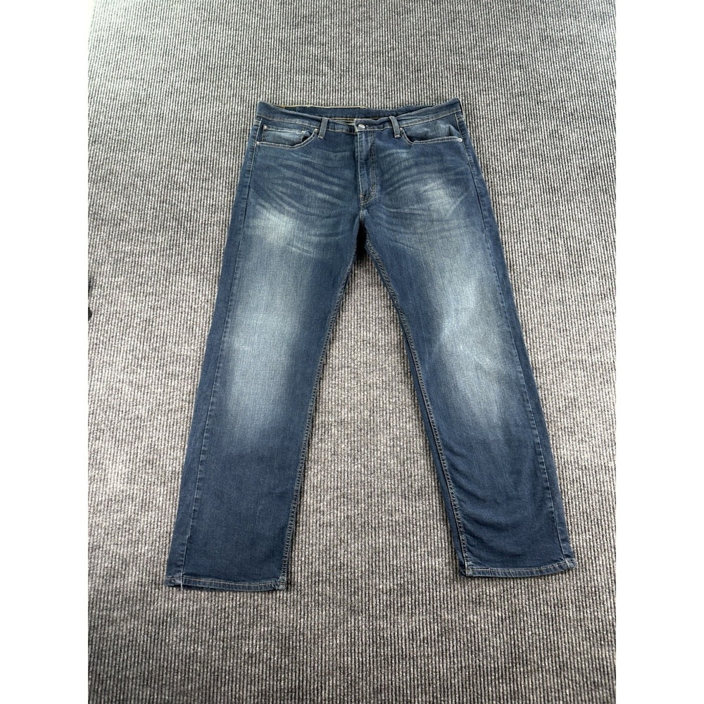 Levis 505 Jeans Men 40x32 Blue Denim Relaxed Fit Straight Classic Dark Wash